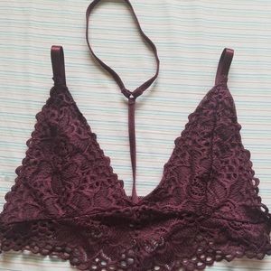 Burgundy Bralette with Choker